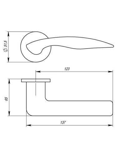 Ручка дверная Armadillo (Армадилло) межкомнатная R.URS52.WAVE (WAVE URS) SN-3 матовый никель  Набор 7