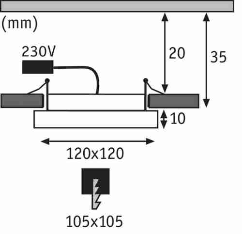 Встраиваемый светодиодный светильник Paulmann Panel Areo 92950
