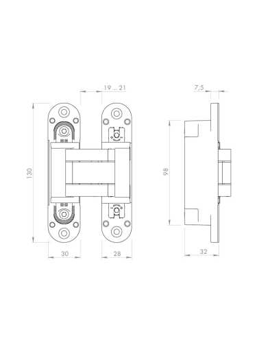 Петля Armadillo (Армадилло) скрытой установки U3D5000.VPG AB бронза TECH