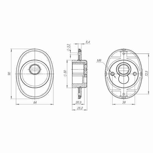 Броненакладка DEF 4825-A CP хром
