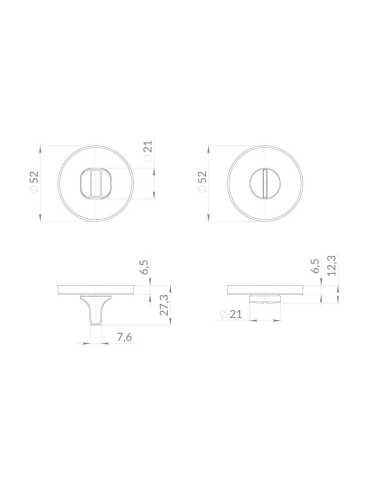 Ручка Punto (Пунто) поворотная BK6.R.EST.R52 CP-8 хром