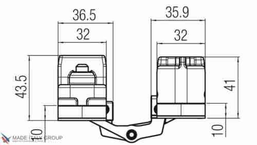 Kubica 2810 DXSX, CS универсальная петля, цвет МАТОВЫЙ ХРОМ (100 kg)