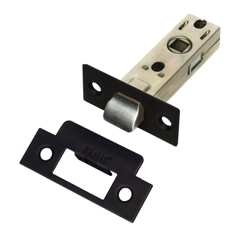 Защелка межкомнатная RENZ INL 5-45 plastic Black пластиковый язычок, черный