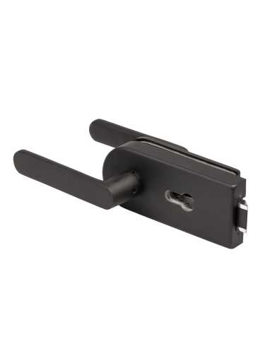 Комплект: замок+ручка Armadillo (Армадилло) для стеклянной двери Space.GL.LPZ BL черный