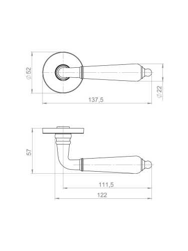 Ручка Ajax (Аякс) раздельная R.JSR51.LUCIA SN-3 матовый никель