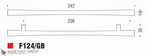 Ручка скоба модерн COLOMBO DESIGN F124GB-NM матовый черный 256 мм