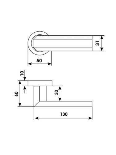 Ручка дверная Morelli Luxury HARMONY R2 OBR раздельная на круглой розетке, цвет кофе, латунь