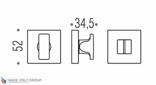 Фиксатор поворотный на квадратном основании COLOMBO MM29BZG6-BI матовый белый