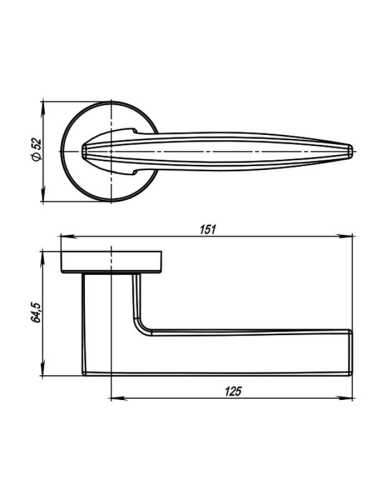 Комплект: Ручки Armadillo SQUID URB9 BL-26 + Завертка BK6.R.URB52 BL-26 черный