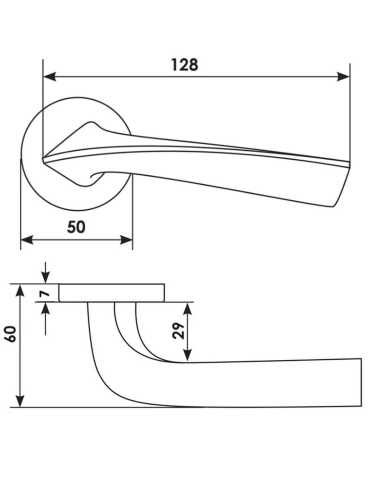 Ручка дверная Morelli Luxury COMETA ANT раздельная на круглой розетке, цвет антрацит, ЦАМ
