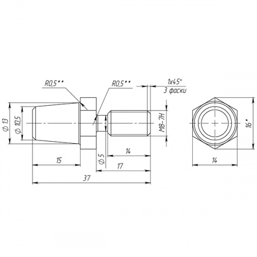 Противосъем Fuaro M8x16/37