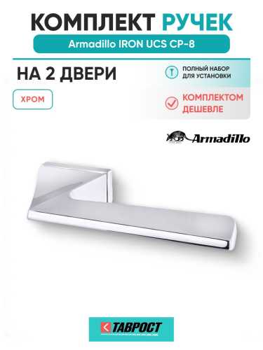 Комплект на 2 двери - Ручка дверная межкомнатная Armadillo K.UCS36.IRON СР-8 хром
