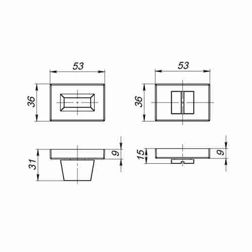 Ручка поворотная WC-BOLT BK6 UCS BL-26 Черный