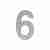 Цифра "6" самоклеящаяся SS304 (50х30) (FUARO) SSC сатинированный хром