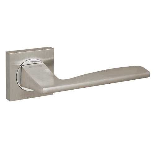 Комплект на 2 двери - Ручка Fuaro (Фуаро) раздельная K.KM52.ROCK (ROCK KM) SN/CP-3 матовый никель/хром