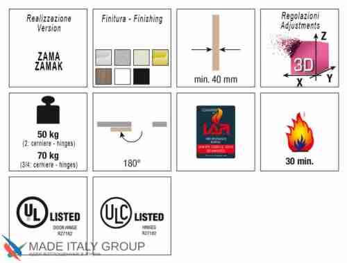 Kubica 6700 DXSX, CL петля скрытая универсальная ПОЛИРОВАННЫЙ ХРОМ (70 kg)