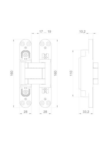 Петля Armadillo (Армадилло) скрытой установки U3D3400.TG BL черный TECH