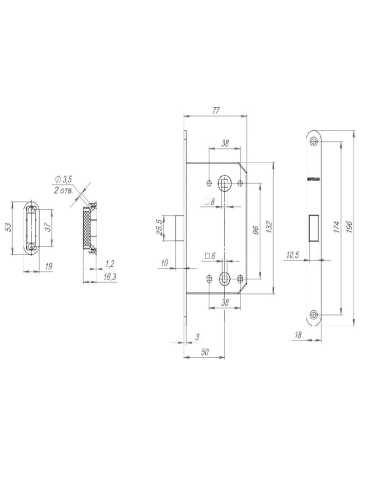 Комплект: Ручки Armadillo CUBE URB3 BPVD/Black-77+Завертка+Магн замок и Петли Fuaro/Ворон никел/черн