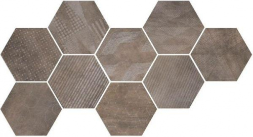 Керамогранит Serenissima Docklands Hexagon Freeport Brown напольная 24х27,7
