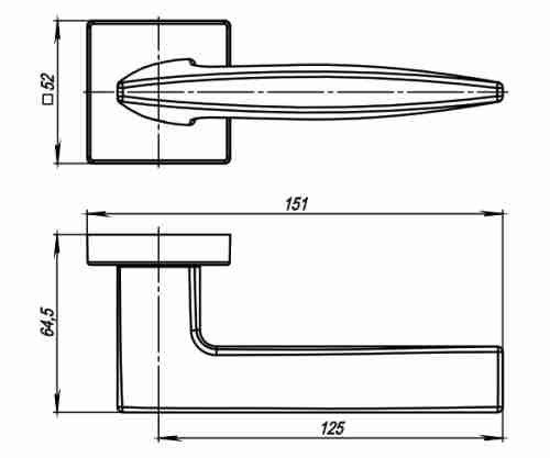 Ручка Armadillo (Армадилло) раздельная K.USQ52.SQUID FSG флор. золото