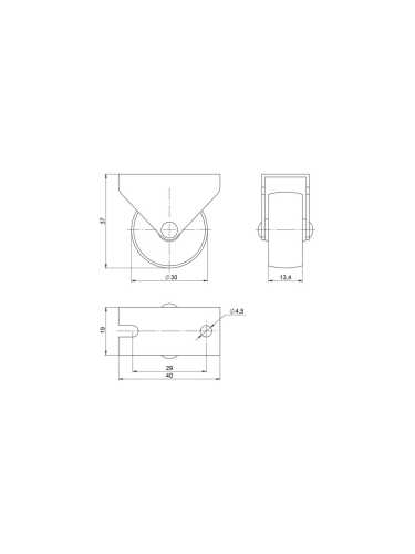 Опора Ajax (Аякс) колесная прямоходная WL/R-30R/20 kg резина