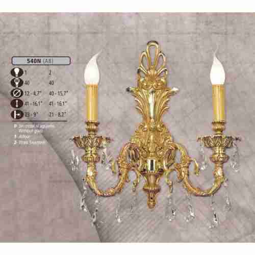 Бра Riperlamp 540N/2 AB SWAROVSKI