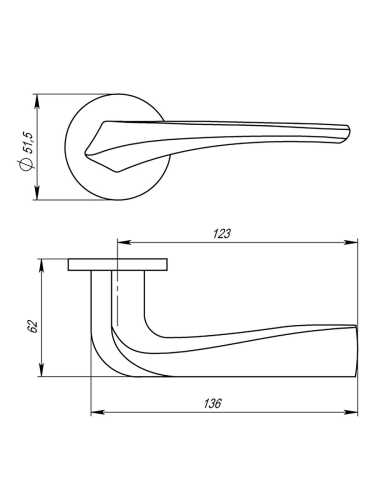 Ручка дверная Armadillo (Армадилло) межкомнатная R.URS52.FLAME (FLAME URS) BL-26 черный  Набор 6