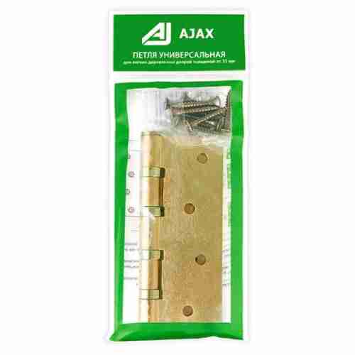 Комплект 4 шт. - Петля дверная стальная универсальная AJAX 4B/P 100x70x2 SB (мат. золото) пакет