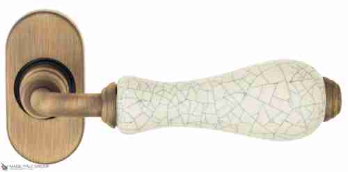 Дверная ручка для профильных дверей Venezia "COLOSSEO" белая керамика паутинка EP матовая бронза