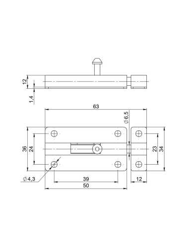 Шпингалет Ajax (Аякс) мебельный металлический SPD60х30 BR коричневый