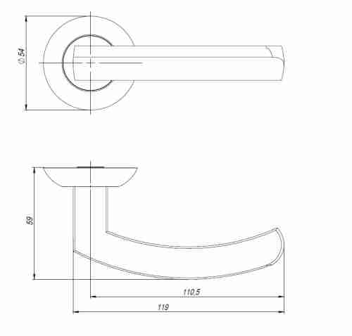 Ручка раздельная R.JR54.SIGMA (SIGMA JR) BL-24 черный 140мм