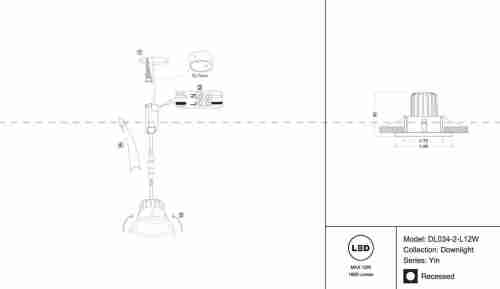 Встраиваемый светодиодный светильник Maytoni Zoom DL034-2-L12W