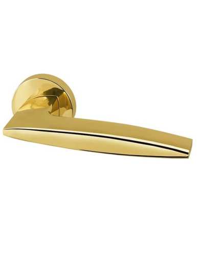 Ручка дверная межкомнатная Armadillo R.URB52.SQUID Gold-24 золото 24К с Заверткой, Бесшумным замком Fuaro и Петлями Fuaro