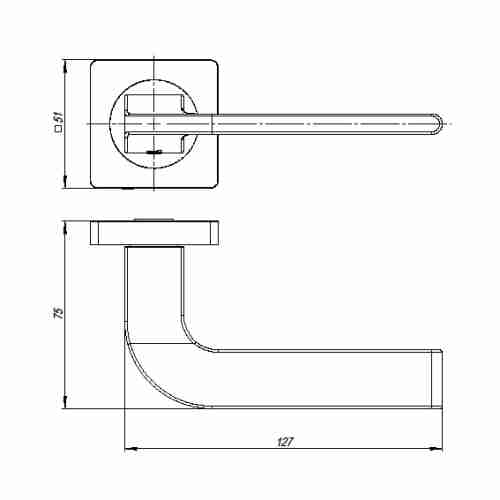 Ручка раздельная SPLINE JK BL-24 черный