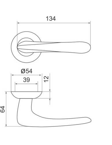 Комплект: Ручки Armadillo Pava LD42-1CP-8 + Завертка BK6.R.LD54 CP-8 хром
