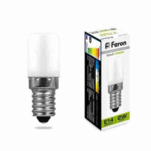 Лампа светодиодная Feron E14 2W 4000K Цилиндр Матовая LB-10 25897