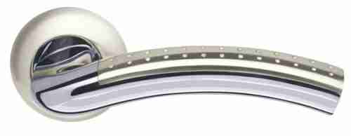 Комплект на 4 двери - Ручка дверная межкомнатная Armadillo Libra LD26-1SN/CP-3 матовый никель/хром TECH кв. 8х140