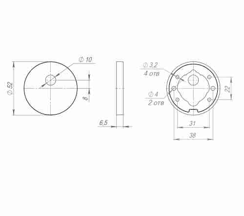 Накладка на шток цилиндра ESC.O.RLR/R.486 GR-23 графит (1шт.)
