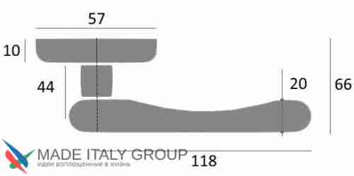 Дверная ручка Venezia "IMPERO" D8 натуральное серебро + черный