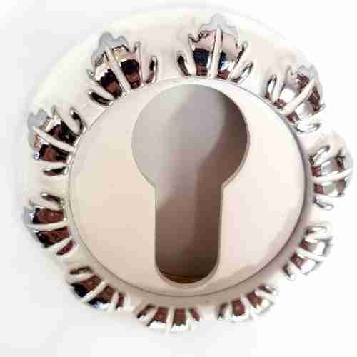 Накладка на цилиндр RENZ INET 10 SW/CP супер белый/хром блестящий