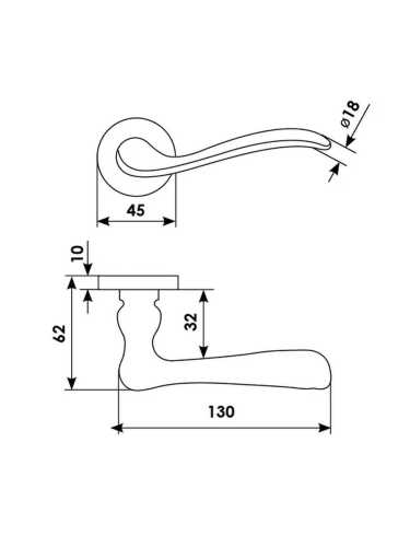 Ручка дверная Morelli Luxury TOSCANA R3-E CRO раздельная на круглой розетке, цвет - хром