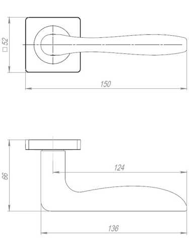 Ручка Ajax (Аякс) раздельная K.JK51.IND VOLTA BL-24 черный (белая коробка)