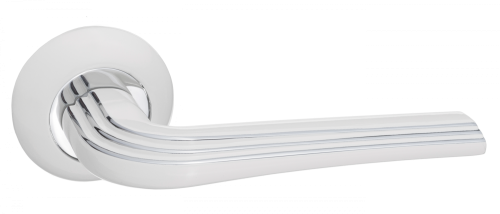 Ручки дверные RENZ INDH 429-08 SW/CP Терамо супер белый/хром блестящий
