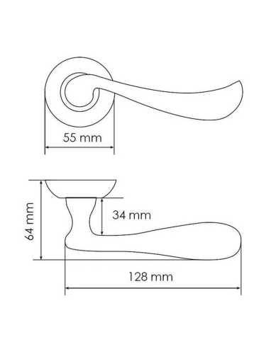 Ручка дверная Morelli GIUSEPPE MH-22-CLP W/PG раздельная на круглом основании, цвет белая эмаль/золото, ЦАМ