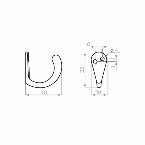 Крючок Ajax (Аякс) настенный MB-K-001 PB золото