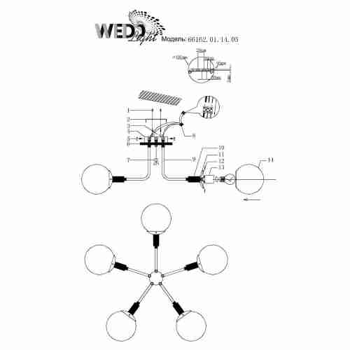 Потолочная люстра Wedo Light Алисия 66162.01.14.05