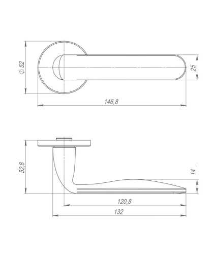 Ручка дверная межкомнатная Punto (Пунто) R.ARC.R52.EXTRA SN-3 мат.никель