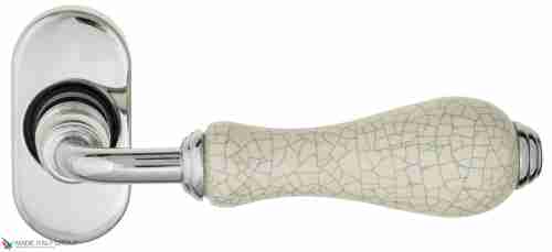 Дверная ручка для профильных дверей Venezia "COLOSSEO" белая керамика паутинка EP полированный хром