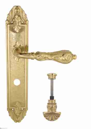 Дверная ручка Venezia "MONTE CRISTO" WC-4 на планке PL90 полированная латунь