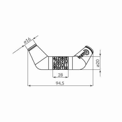 Замок Punto (Пунто) тросовый PK-BIKE-1010-CODE (10х1000) /подвес